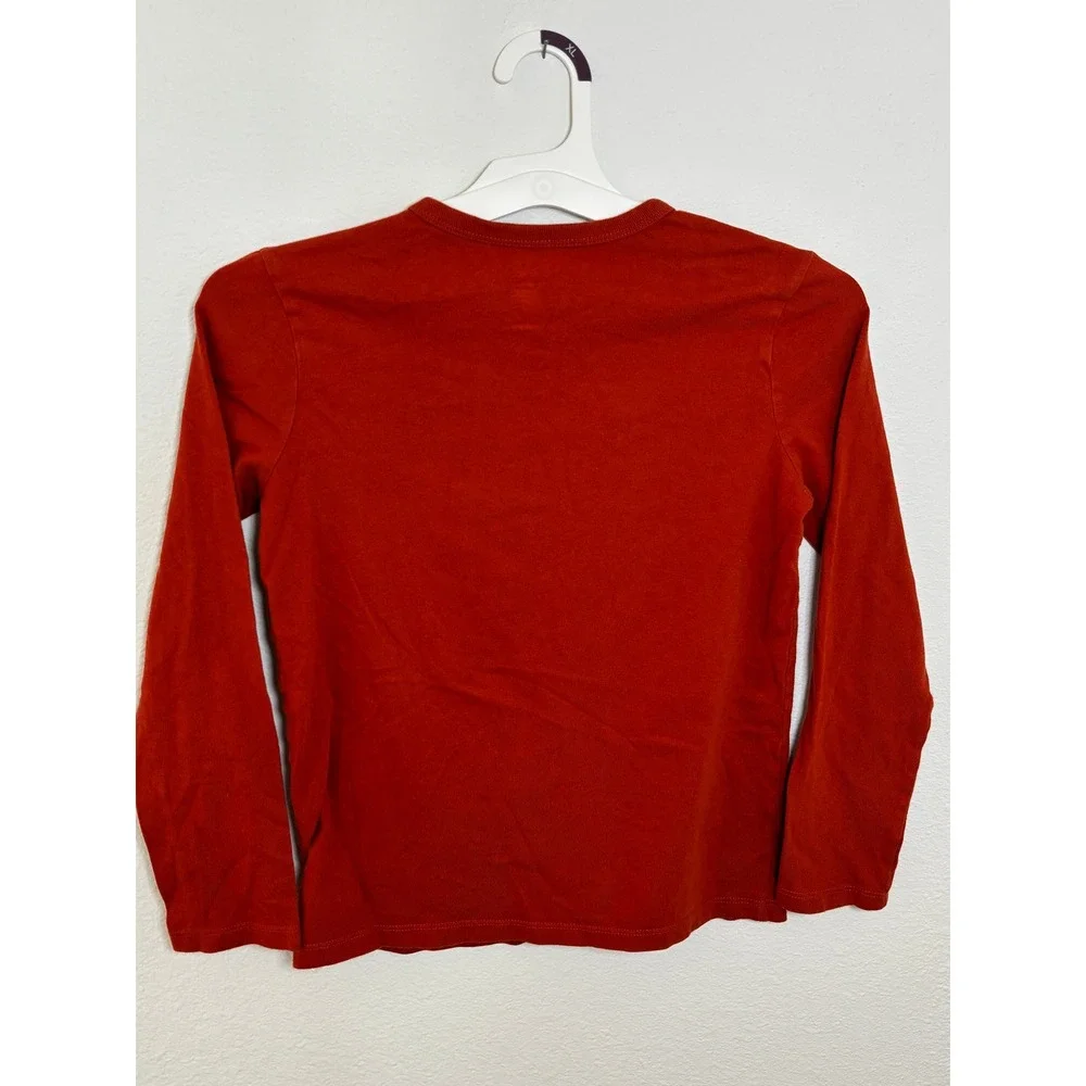 Gap Kids Halloween Monster Graphic Long Sleeve T-Shirt Orange Red Size M